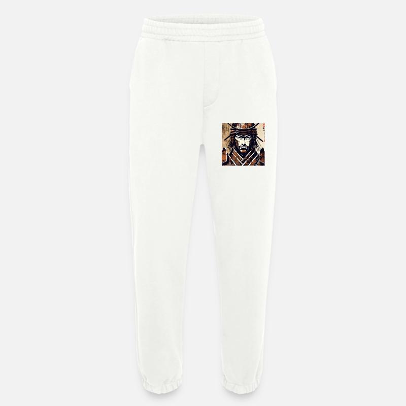 Samurai Krieger Porträt - Heavyweight Jogginghose - made by SPREAD  - OFF WHITE
