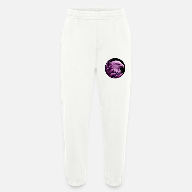 Lila Adler Kopf mit Federn - Heavyweight Jogginghose - made by SPREAD  - OFF WHITE
