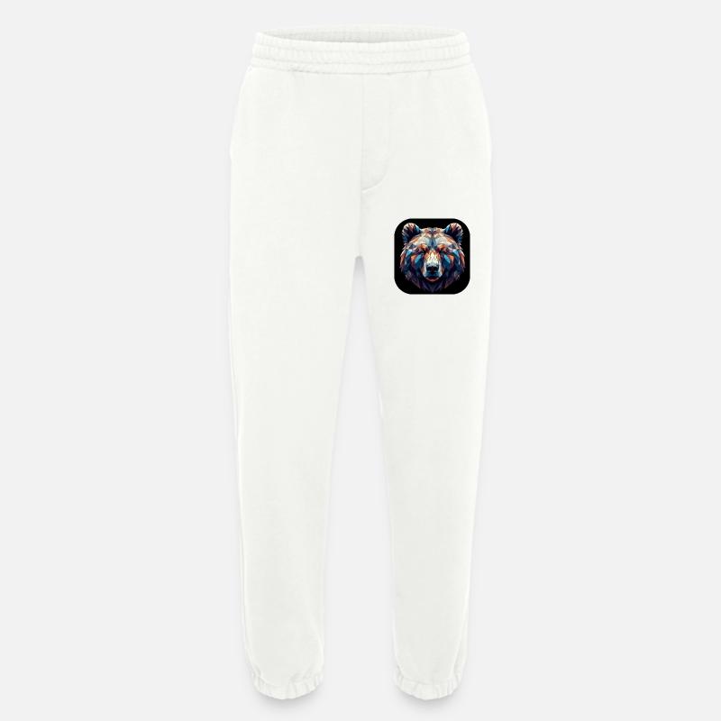 Bär Kopf Polygon bunt farbig - Heavyweight Jogginghose - made by SPREAD  - OFF WHITE
