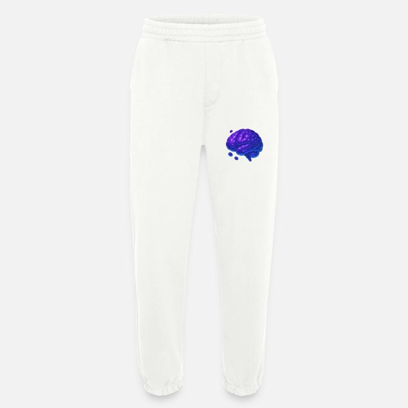 3D Brain Molecular Blue Purple - Heavyweight Jogging Pants - made by SPREAD  - OFF WHITE