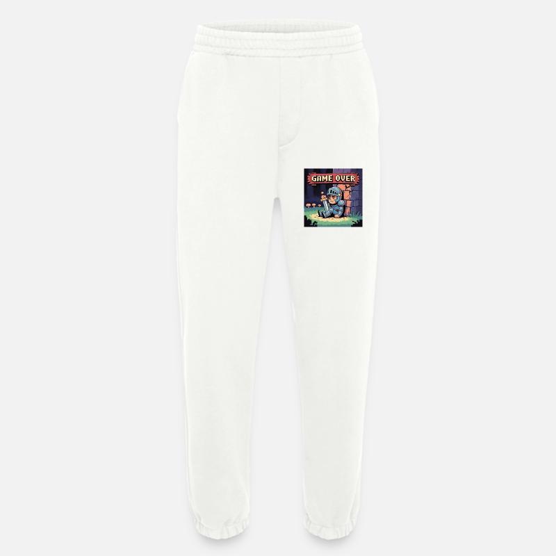 A pixel character burned by art - Heavyweight Jogging Pants - made by SPREAD - OFF WHITE
