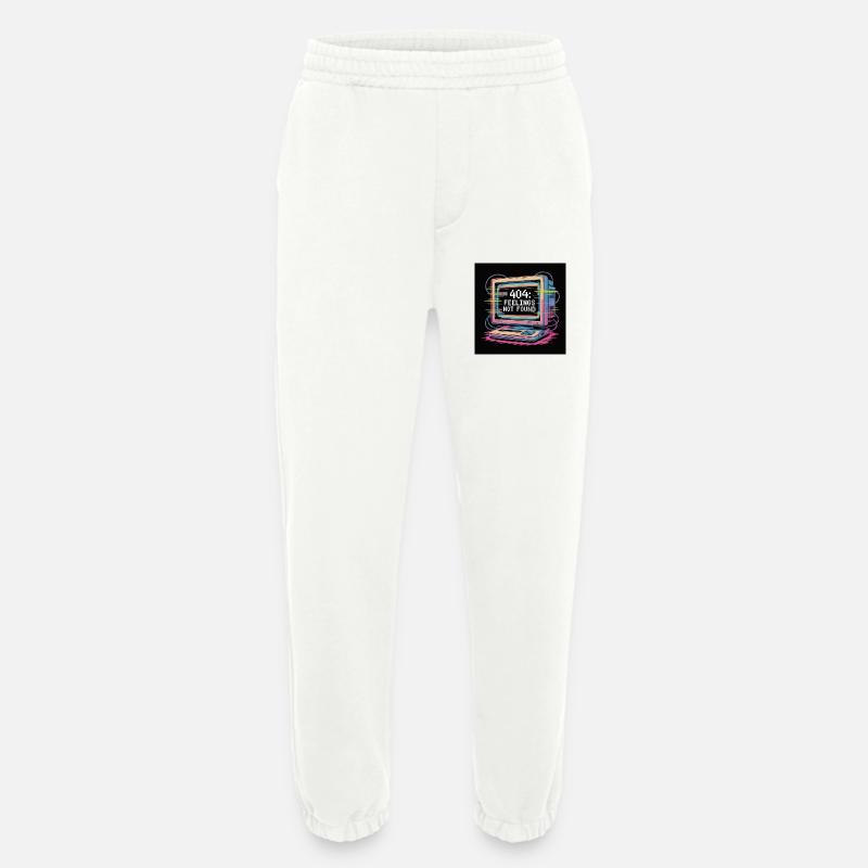 Retro Computer 404 No Feeling - Heavyweight Jogging Pants - made by SPREAD  - OFF WHITE