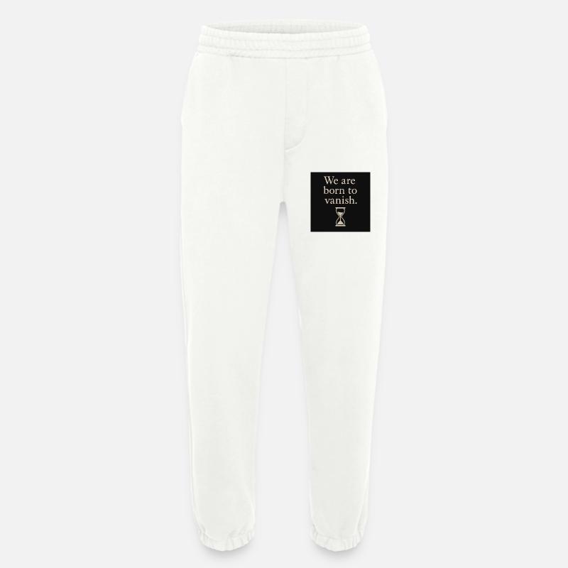 Vergänglichkeit Spruch mit Sanduhrdesign - Heavyweight Jogginghose - made by SPREAD  - OFF WHITE
