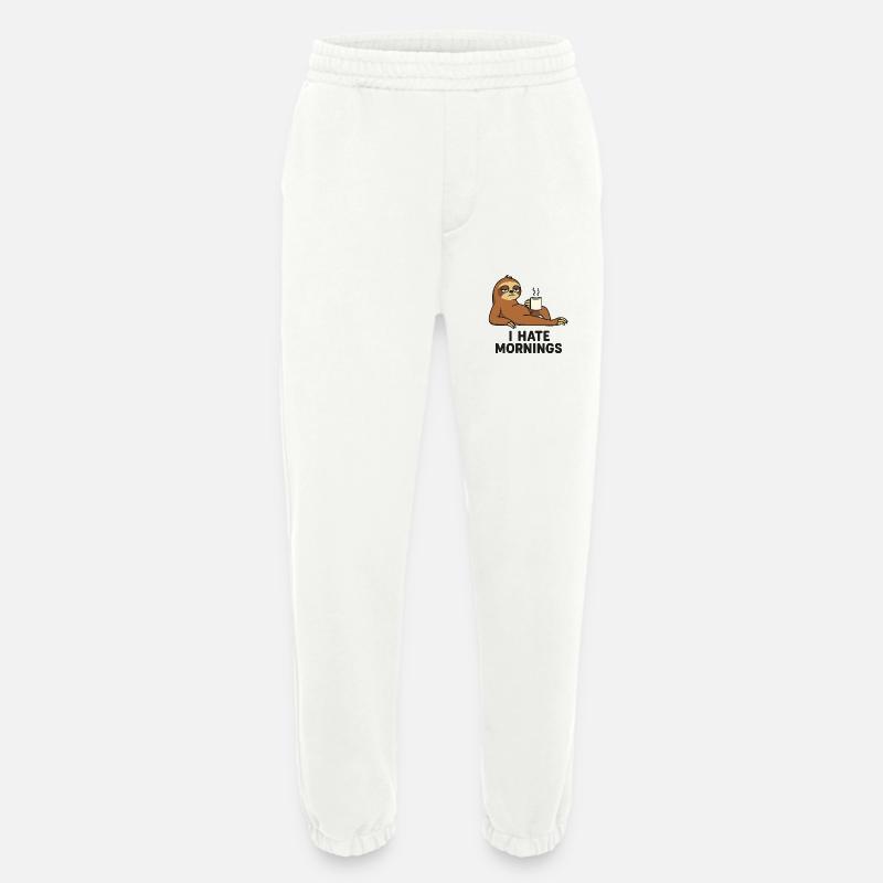 Faultier mit Kaffeetasse - Heavyweight Jogginghose - made by SPREAD  - OFF WHITE