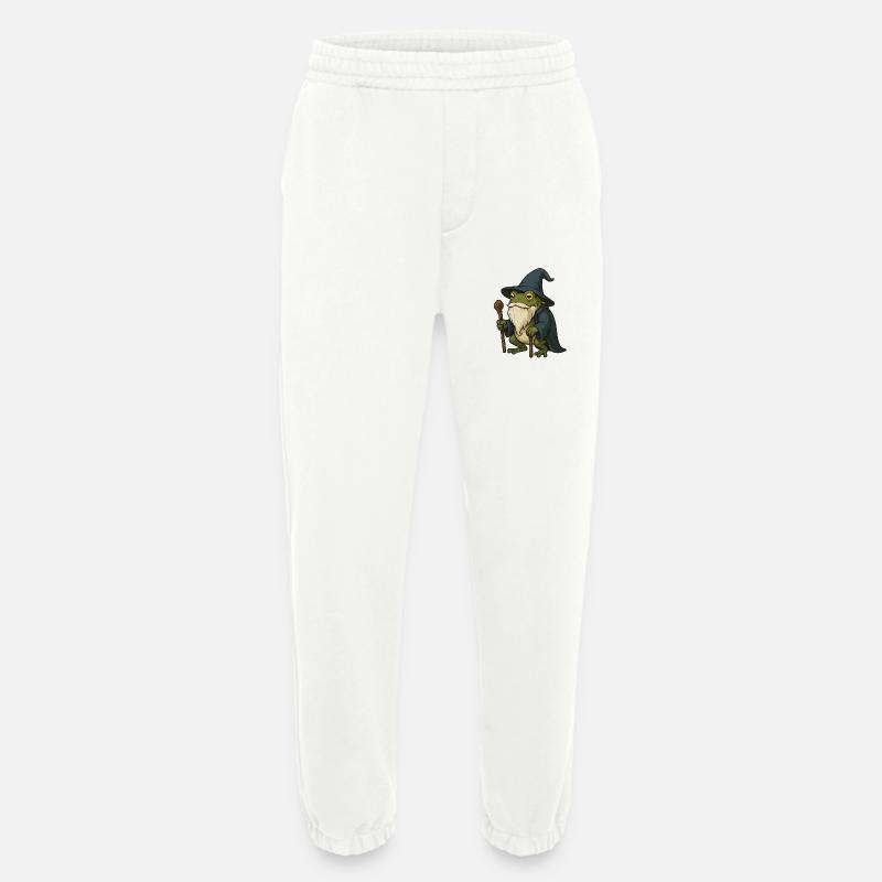 Wise bearded frog with magic hat - Heavyweight Jogging Pants - made by SPREAD  - OFF WHITE