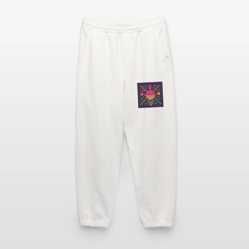 Synthwave geometric pattern Heavyweight Jogging Pants - made by SPREAD 