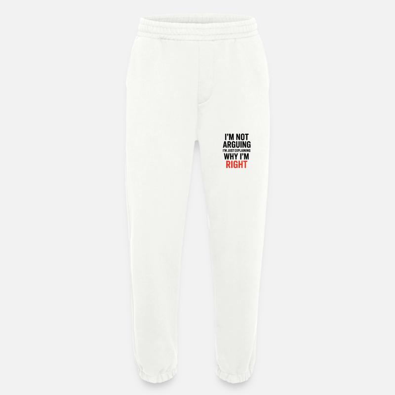 I'm not making arguments Text - Heavyweight Jogging Pants - made by SPREAD  - OFF WHITE