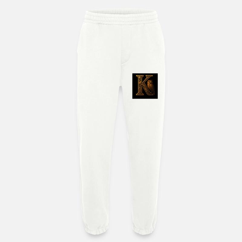 K – Magisches Ornament mit Eule - Heavyweight Jogginghose - made by SPREAD  - OFF WHITE