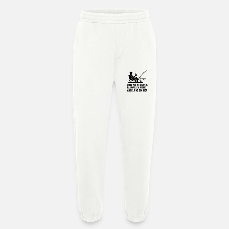 Fischer mit Wasser und Bier Spruch - Heavyweight Jogginghose - made by SPREAD  - OFF WHITE