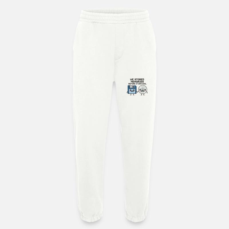 Kawaii Oldschool Tech – Diskette & CD Cartoon - Heavyweight Jogginghose - made by SPREAD - OFF WHITE