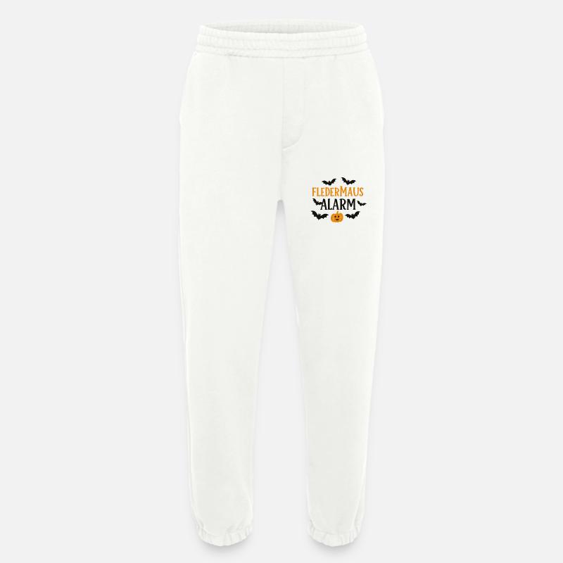 Conception d’alarme de citrouille de chauve-souris - Pantalon de jogging bio épais fabriqué en UE - OFF WHITE