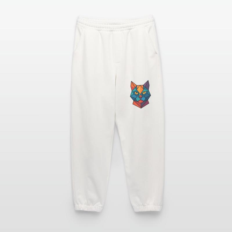 Chat | Tête de chat Impression / Impression / Design Pantalon de jogging bio épais fabriqué en UE