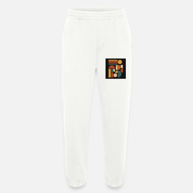 Geometric Colour Forms Retro - Heavyweight Jogging Pants - made by SPREAD  - OFF WHITE