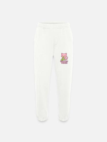 Toxic Kawaii Cat - Heavyweight Jogging Pants - made by SPREAD - OFF WHITE