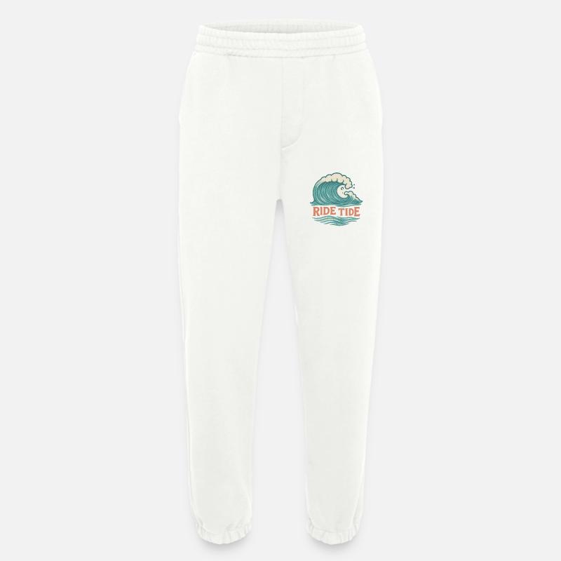 Ride Tide – Surf Wellen Design - Heavyweight Jogginghose - made by SPREAD  - OFF WHITE