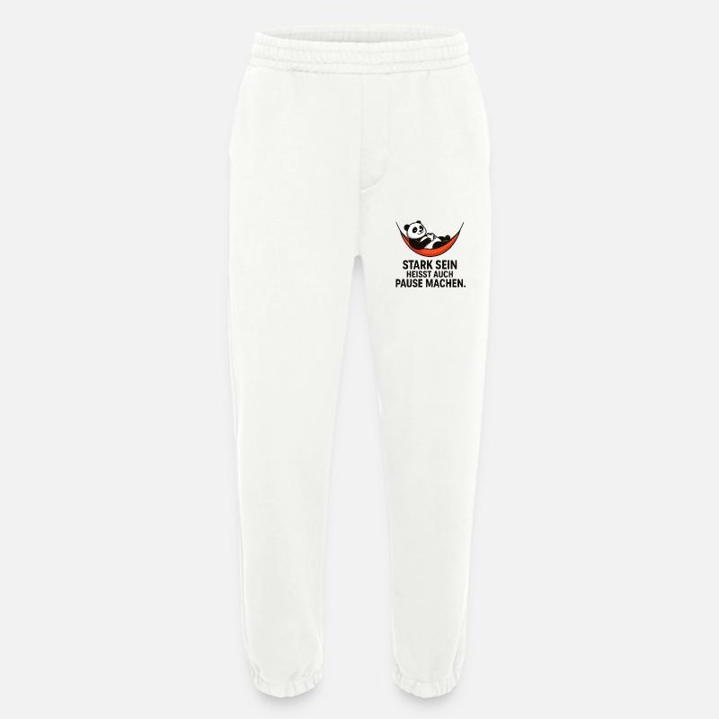 Panda Pause Kraft Spruch - Heavyweight Jogginghose - made by SPREAD  - OFF WHITE