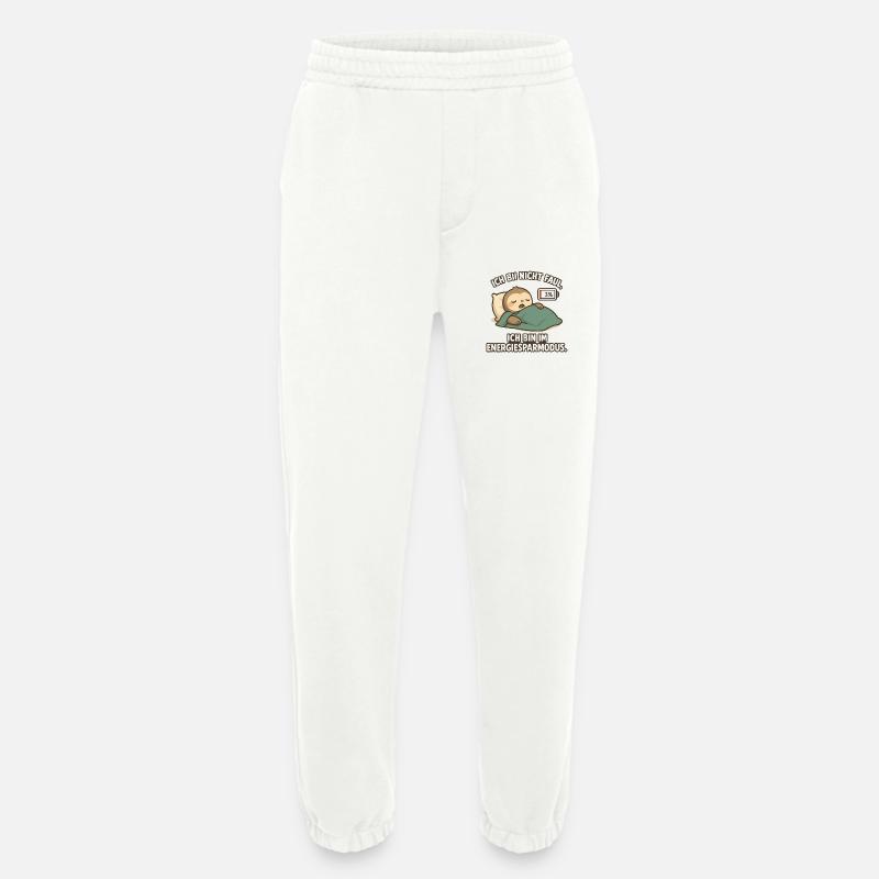 I'm Not Lazy – Power Saving Mode - Heavyweight Jogging Pants - made by SPREAD  - OFF WHITE