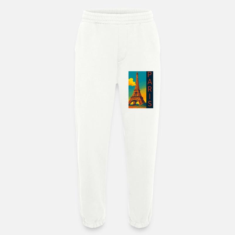 Paris PopArt Skyline Eiffelturm - Heavyweight Jogginghose - made by SPREAD  - OFF WHITE