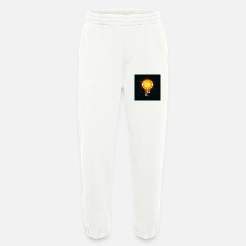 Glowing Idea Light Bulb - Heavyweight Jogging Pants - made by SPREAD  - OFF WHITE