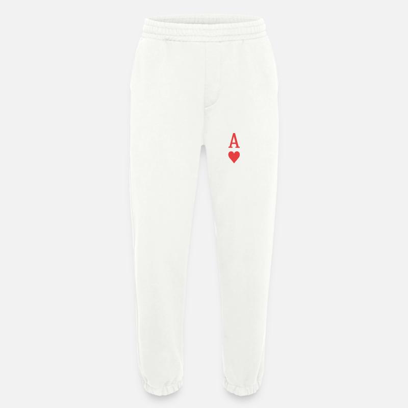 Rotes Herz-Ass auf schwarzem Hintergrund - Heavyweight Jogginghose - made by SPREAD  - OFF WHITE