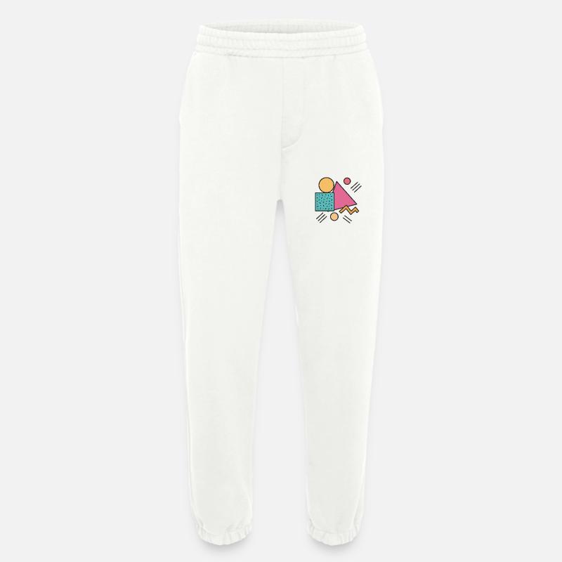 Retro Geometry - Heavyweight Jogging Pants - made by SPREAD  - OFF WHITE