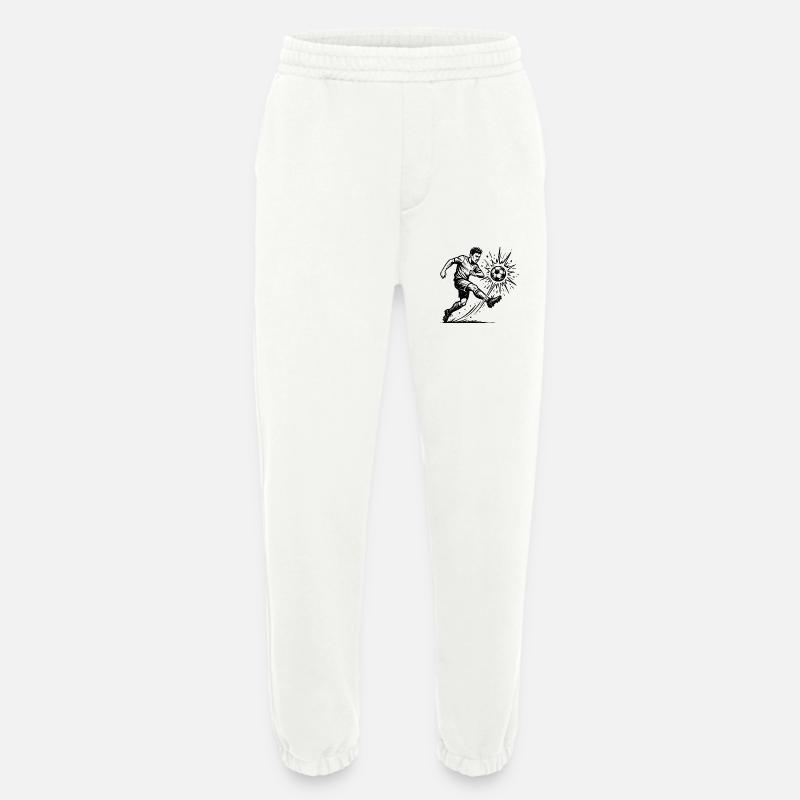 Exploding Soccer Shot Illustration - Heavyweight Jogging Pants - made by SPREAD  - OFF WHITE