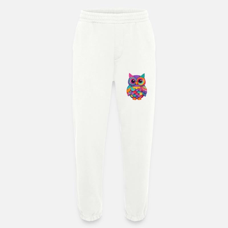 Patchwork Owl Magic - Heavyweight Jogging Pants - made by SPREAD  - OFF WHITE