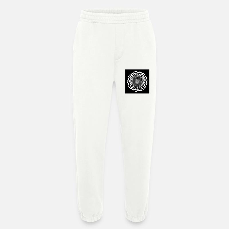 Schwarz-Weiß-optischer Wirbel - Heavyweight Jogginghose - made by SPREAD  - OFF WHITE