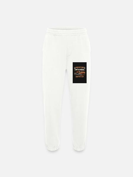 Old School Classic construit pour durer - Pantalon de jogging bio épais fabriqué en UE - OFF WHITE