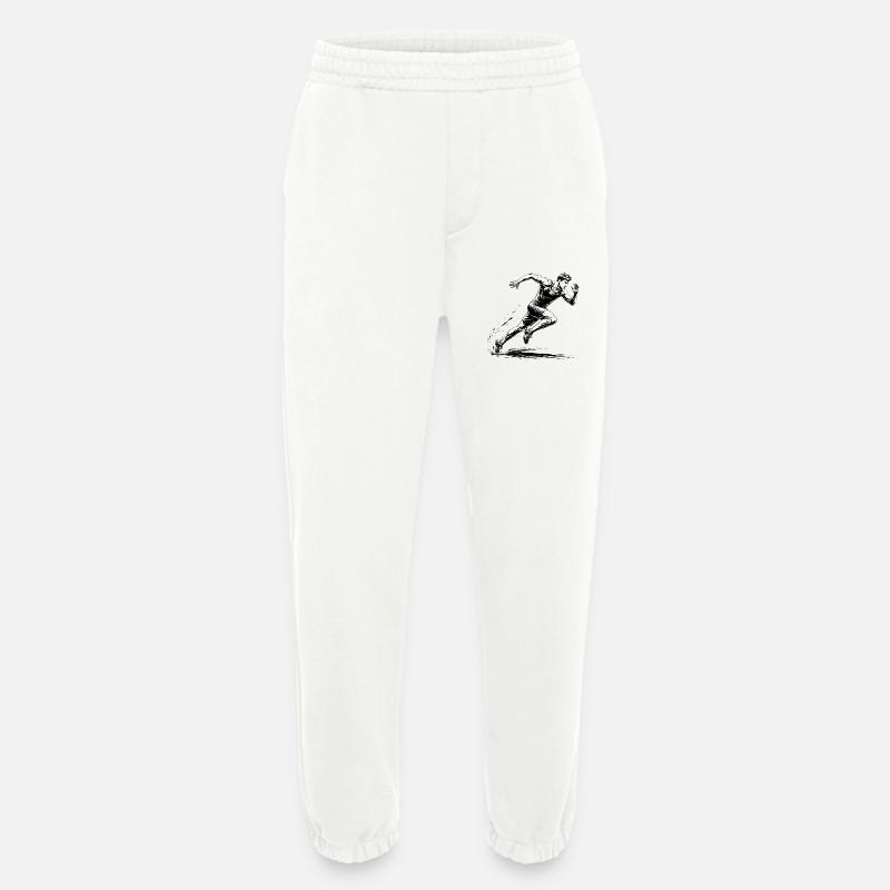 100m Sprinter Action Illustration - Heavyweight Jogginghose - made by SPREAD  - OFF WHITE