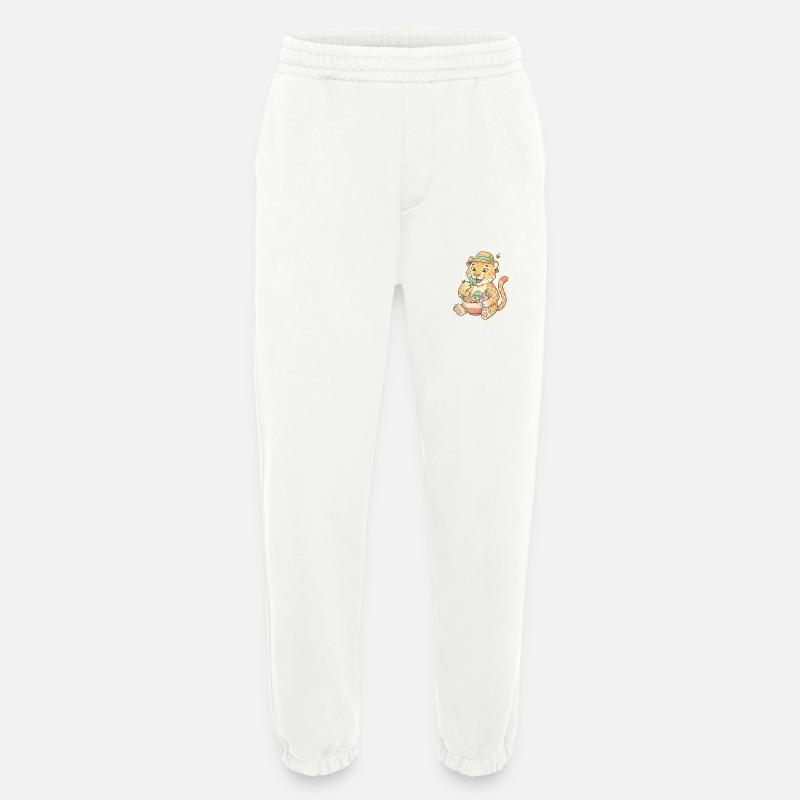 Kit léopard avec panier de légumes - Pantalon de jogging bio épais fabriqué en UE - OFF WHITE