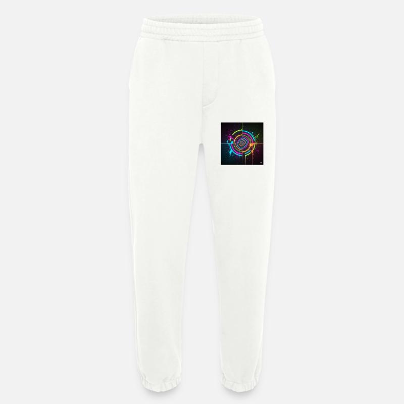 Éclaboussure de cercle néon - Pantalon de jogging bio épais fabriqué en UE - OFF WHITE