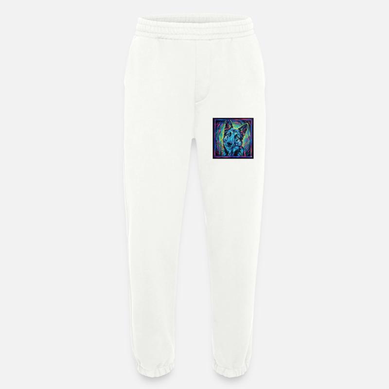Neon-Wolfsblick - Heavyweight Jogginghose - made by SPREAD - OFF WHITE
