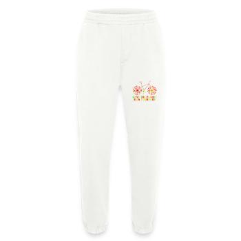 Vélo Fleurs Années 70 - Pantalon de jogging bio épais fabriqué en UE - OFF WHITE - Devant