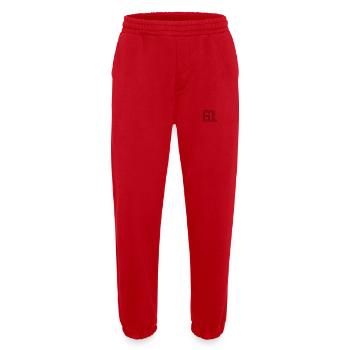 Number 61 (University Style) - Heavyweight Jogging Pants - made by SPREAD  - red - Front