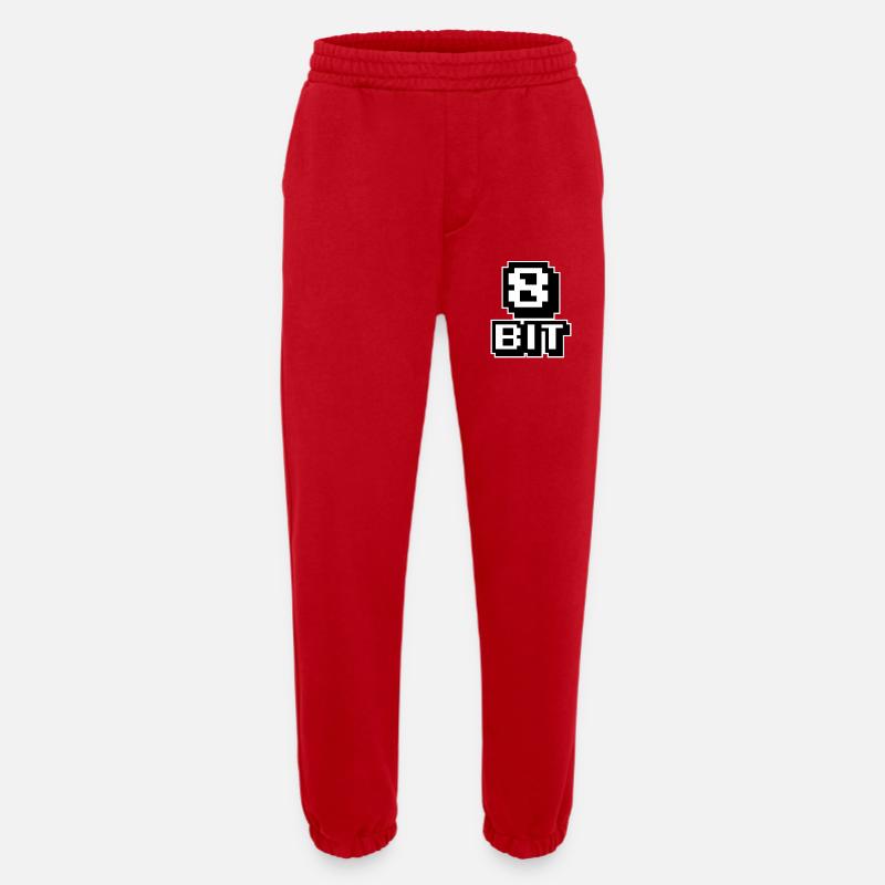 8-bit computers - Heavyweight Jogging Pants - made by SPREAD  - red