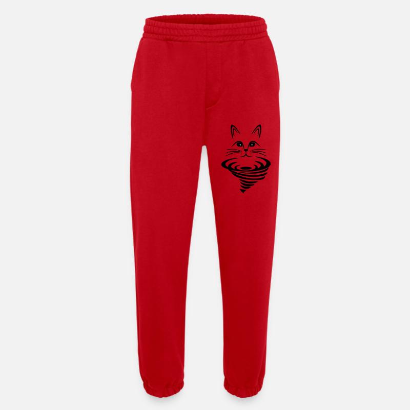 Katze auf Strudel - Heavyweight Jogginghose - made by SPREAD  - Rot