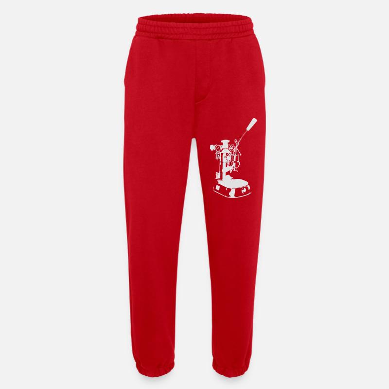 Machine solo - Blanc - Pantalon de jogging bio épais fabriqué en UE - rouge