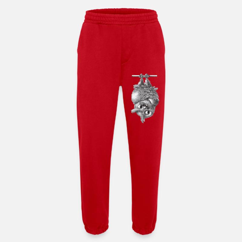 Vampire Owl - Dracula Owl - Heavyweight Jogging Pants - made by SPREAD  - red