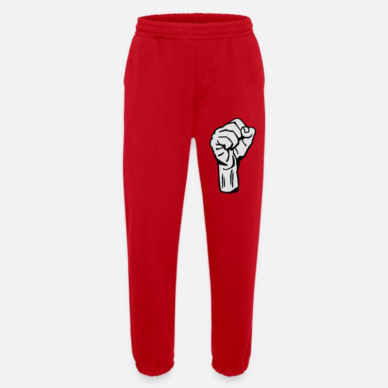 Revolution - Faust - Protest - Demokratie - Kampf - Heavyweight Jogginghose - made by SPREAD  - Rot