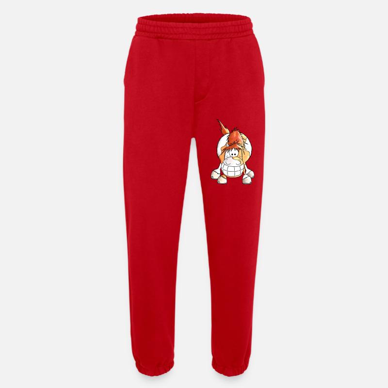 Grinsepferd - Pferd - Pony - Heavyweight Jogginghose - made by SPREAD  - Rot