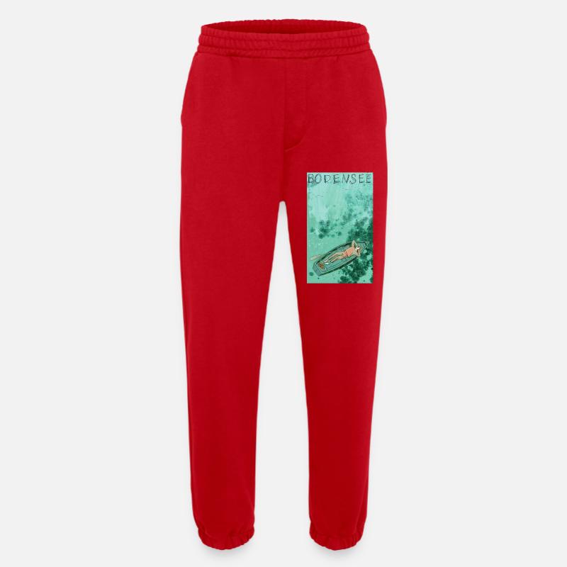 Bodensee Boottraum Illustration - Heavyweight Jogginghose - made by SPREAD  - Rot