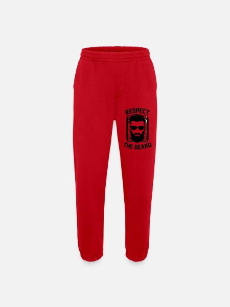 Respecter Le roi barbe respecte Barde - Pantalon de jogging bio épais fabriqué en UE - rouge