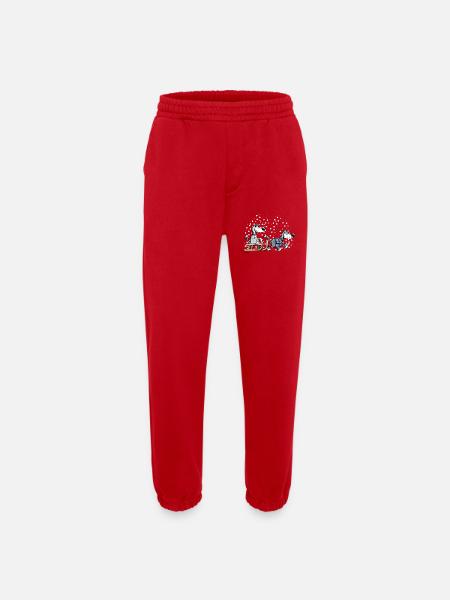 Huskies in the snow - Heavyweight Jogging Pants - made by SPREAD - red