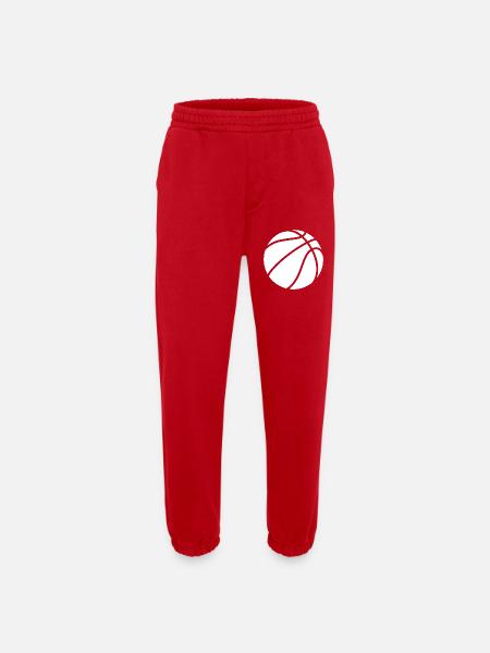 Basketball logo white - Heavyweight Jogging Pants - made by SPREAD - red