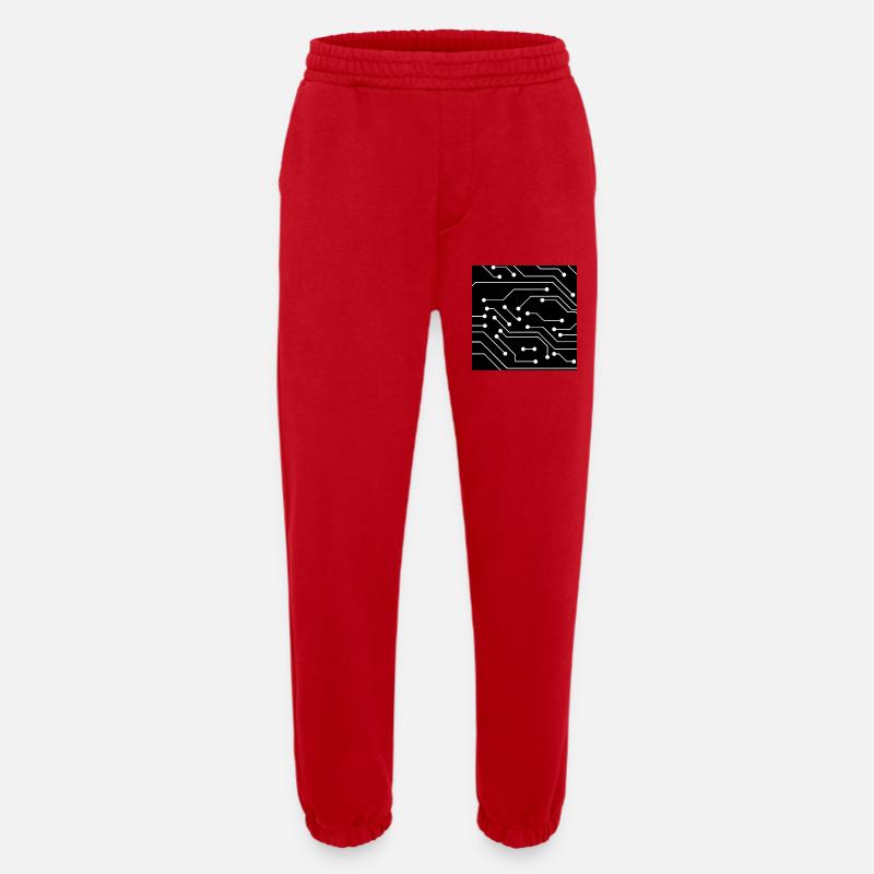 Computer pattern - Heavyweight Jogging Pants - made by SPREAD  - red