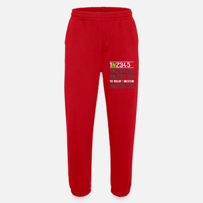Code Glyphs You Wouldn't Understand - Heavyweight Jogging Pants - made by SPREAD  - red