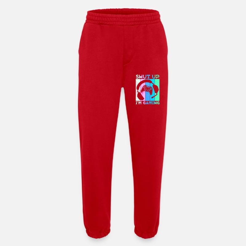 Gamer Headset Controller Statement Zocker - Heavyweight Jogging Pants - made by SPREAD  - red