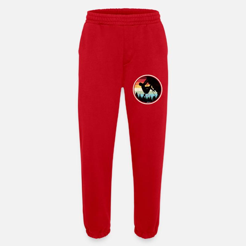 Rainbow Forest Climber Silhouette - Heavyweight Jogging Pants - made by SPREAD - red