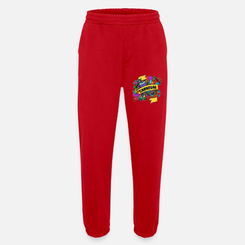 Carnaval carnaval de carnaval - Pantalon de jogging bio épais fabriqué en UE - rouge